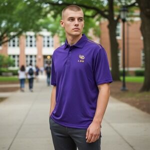 LSU Tigers Shirt Mens Large Purple Colosseum Football NFL Embroidered Logo